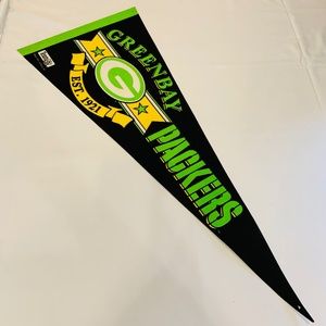 Vintage Green Bay Packers NFL Est. 1921 Neon Logo 30" Pennant Flag